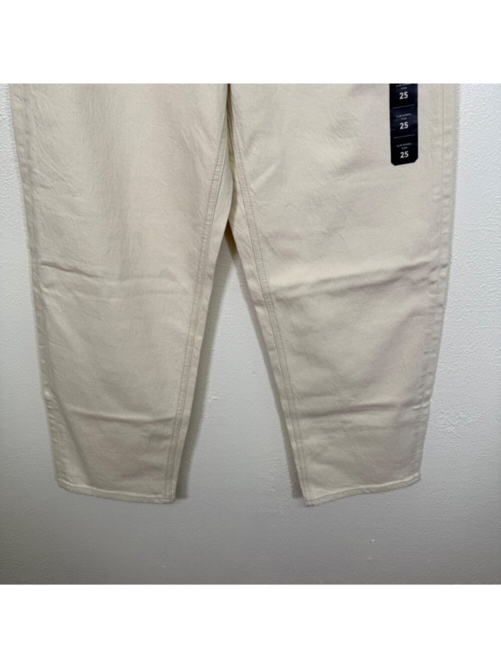 J.Crew Slim Barrel Jeans In Off-White Size 25 High-Rise Stretch Cotton Blend - Picture 8 of 13